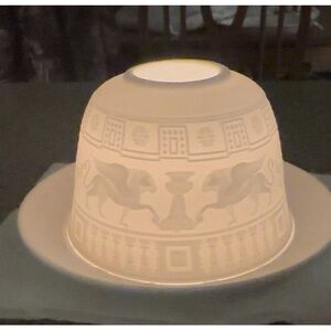 "T. H. Jefferson Monticello, Winged Griffins Tealight Holder" Lithophane. 2.75”